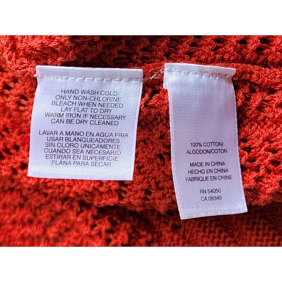 SWEATER-JONES NEW YORK SIGNATURE PETITE-Rust-Chevron Stitch-SIZE P-SML - Picture 10 of 16